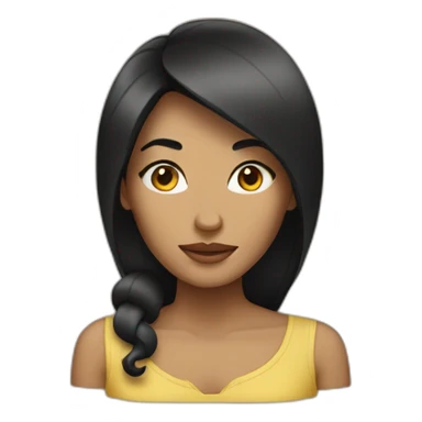 Women with big forhead and black hair sticker