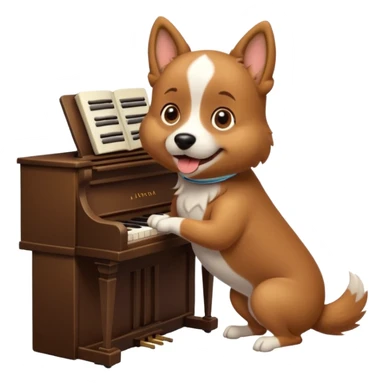 Un chien qui joue du piano sticker