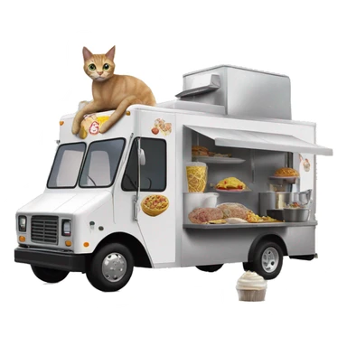 Realistic Cat Woman’s plastic dream house food truck  sticker