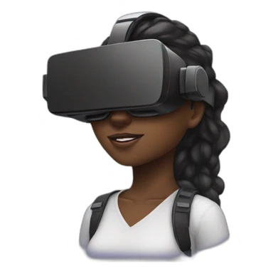 black girl with VR headset sticker