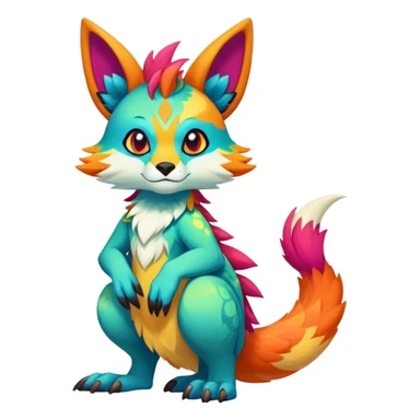 colorful anthro vernid fursona Fakemon  sticker