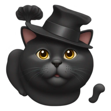black-fat-cat-with-hat sticker