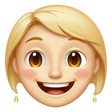 Super happy face with cheers of joy streaming down sticker