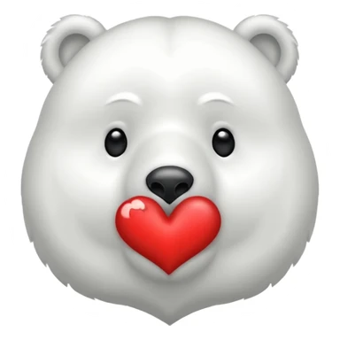 Puedes hacer a un oso polar que este mandando un beso el cual que de su boca salga un corazón Haci 😘 sticker