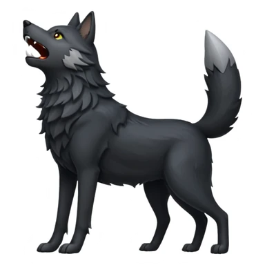 Lobo negro aullando sticker