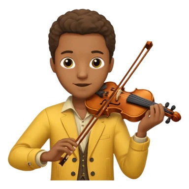 yellow-colored violinist black man  sticker