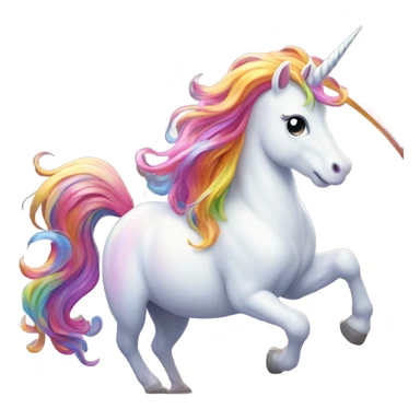 A unicorn pooping out a rainbow sticker