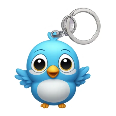 a keychain of a cute baby bird sticker