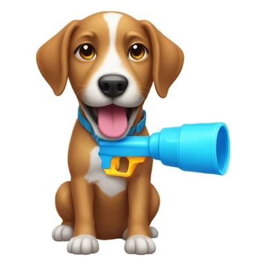 Andy dog with water gun sticker