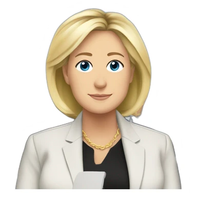 Marine le Pen aims at a black guy sticker