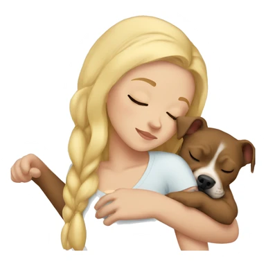 blonde girl sleeping with a pitbull  sticker