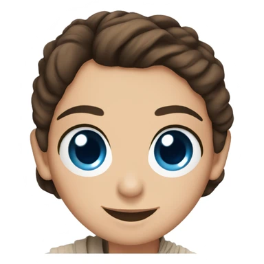 star wars rey with blue eyes smiling  sticker