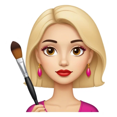 A makeup artist spanish girl with a makeup brush in her hand sticker