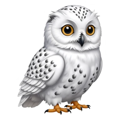 White Snowy Arctic Collared Lemming-Snowy-Owl-hybrid, full body sticker