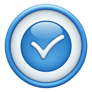 Emoji used in social media apps for verification white tick in blue design sticker