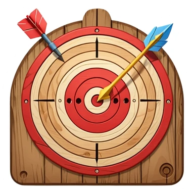 A target with an arrow in the center sticker