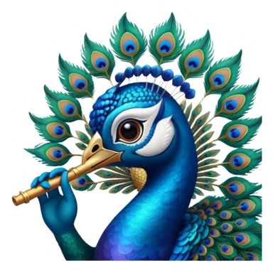 Peacock flute sticker