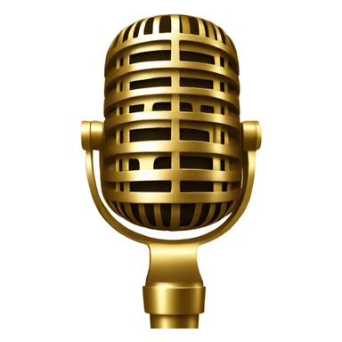 golden shiny podcast microphone sticker