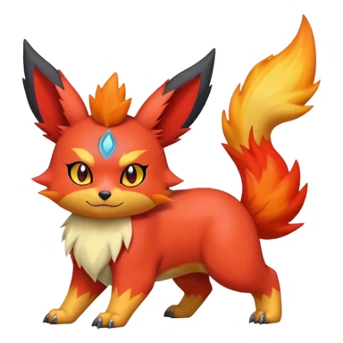  Quilava-Litten-Flareon-Digimon-hybrid full body sticker