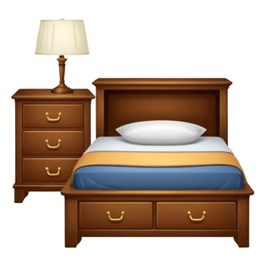 A Cupboard-commode-drawer-night-bed-stand furniture with a night lamp NEAR BED sticker