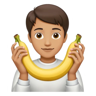 peeled banana with two hands forming a heart shape around it sticker
