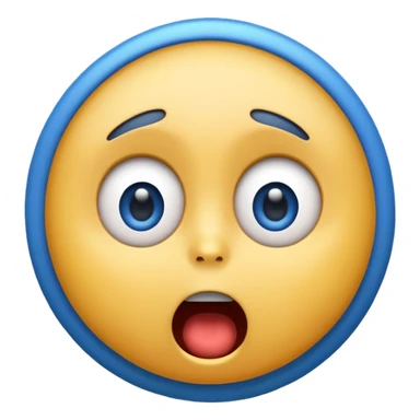 Blue emoji shocked sticker