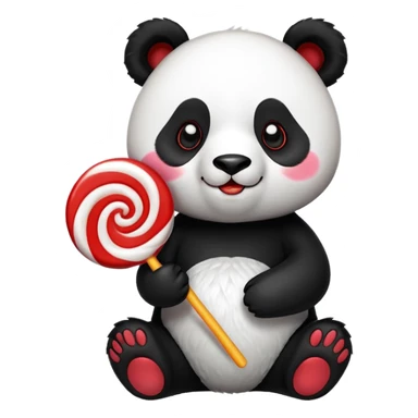 panda with lolipop sticker