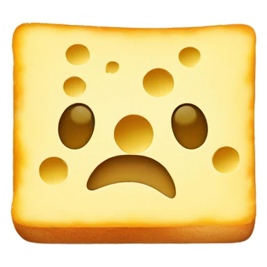 cheese slice with hidden face on bread sticker