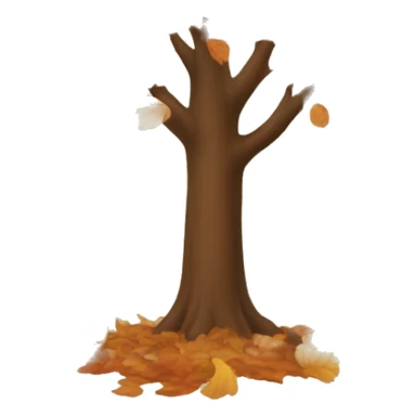 autumn tree with leaves falling  sticker