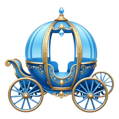 Cinderella round blue carriage sticker