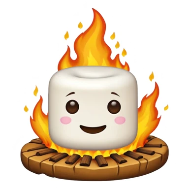 marshmallow on fire sticker