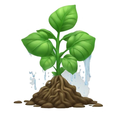 Water flowing into growing plant sticker