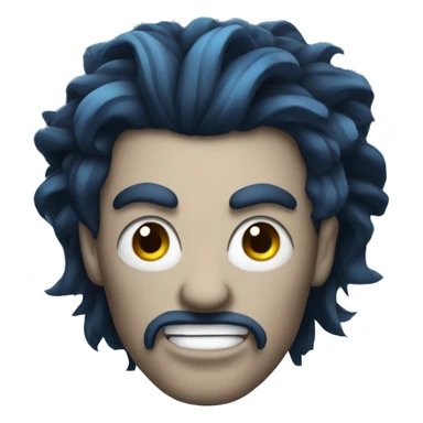 Hades the lord of the underworld, with blue flame hair sticker