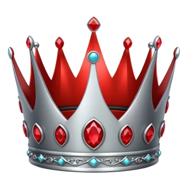 only sliver crown with red gems more gems sticker
