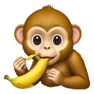 monkey eating banana sticker