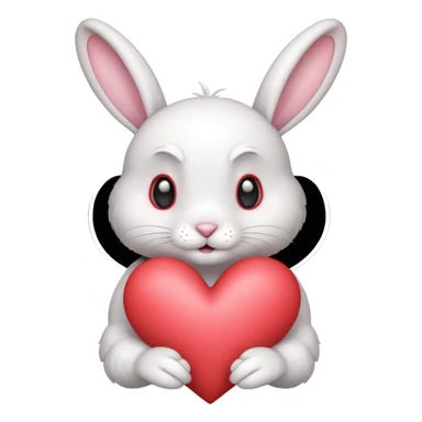 A bunny with a heart sticker