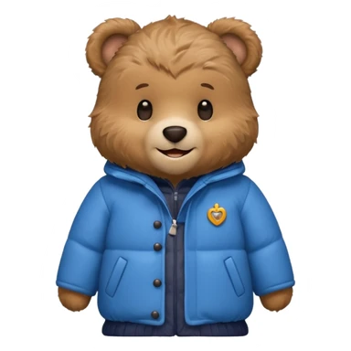 Teddy bear wearing a winter coat sticker