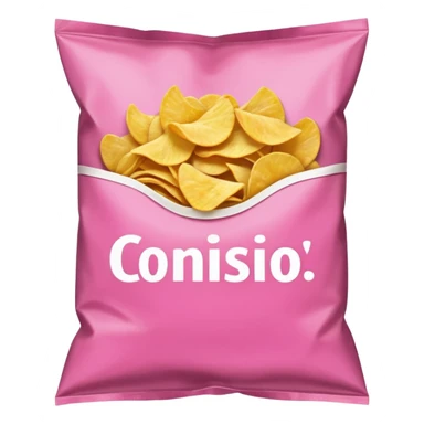 Pink bag of potato chips sticker