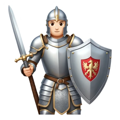 medieval knight warrior with sword and shield, heroic pose sticker