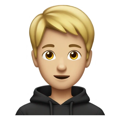 boy with short hair smokes wearing a black hoodie sticker