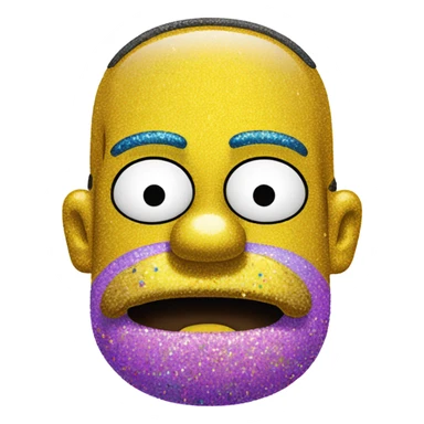 Homer Simpson with glitter  sticker