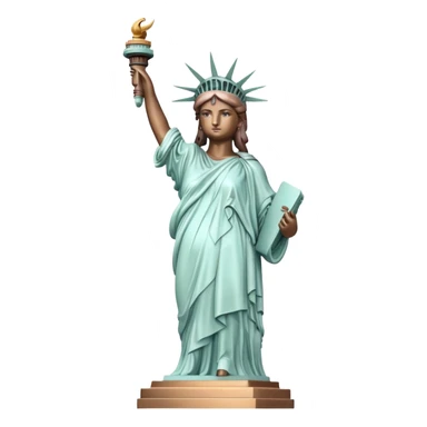 Statue of Liberty with gentle pastel colors, not bright sticker