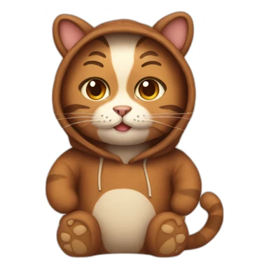 cat wearing bear costume sticker