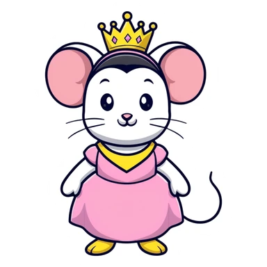 mouse wearing princess costume sticker