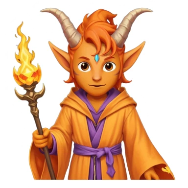 wizard thiefling with orange skin sticker