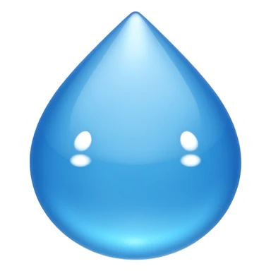 A single water droplet emoji, glossy and smooth, cartoonish, vibrant blue color, high detail, simple and cute design, without facial features, isolated on white background, centered compositio

 sticker