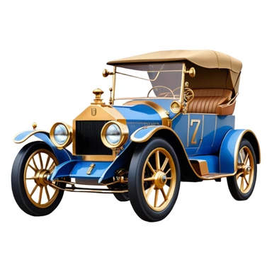  tarnished blue led C-3PO ghost buster 1927 delicately inlaid rosegold wood barrel accents Model-T bucket Rolls Royce efficiently powered by futuristic electric motors and batteries racing wheels while flying rapidly roughening terrain stable on strong agile advanced suspension and steering sticker