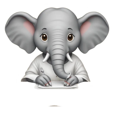 elephant at a restaurant table sticker