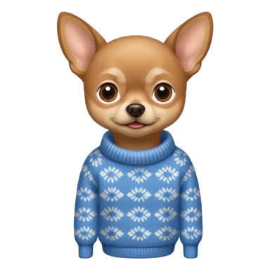 All Tan chihuahua sitting wearing a sweater sticker