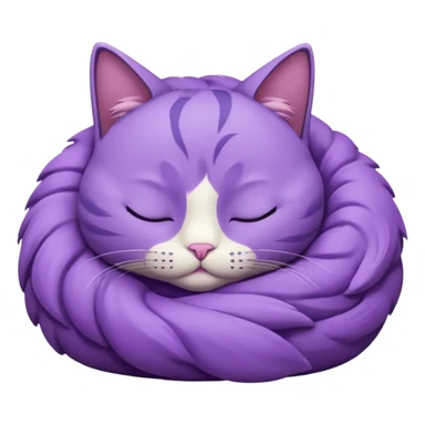 Un gato morado que este acurrucada con los ojos cerrados sticker